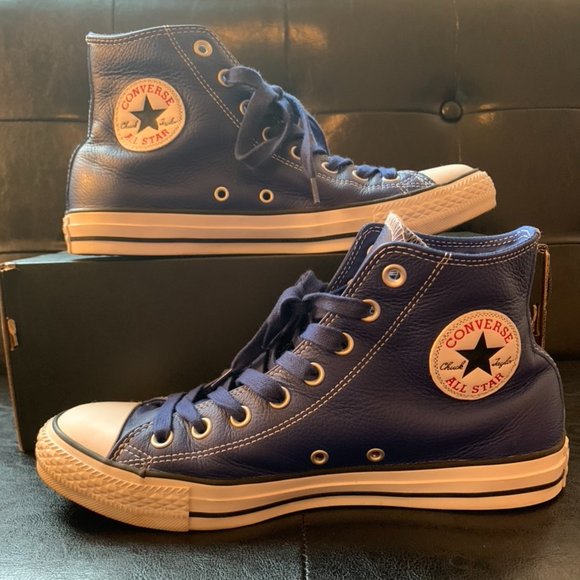 blue leather chuck taylors